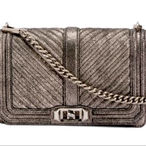 Rebecca Minkoff Chevron Quilted Leather bag in gunmetal color.